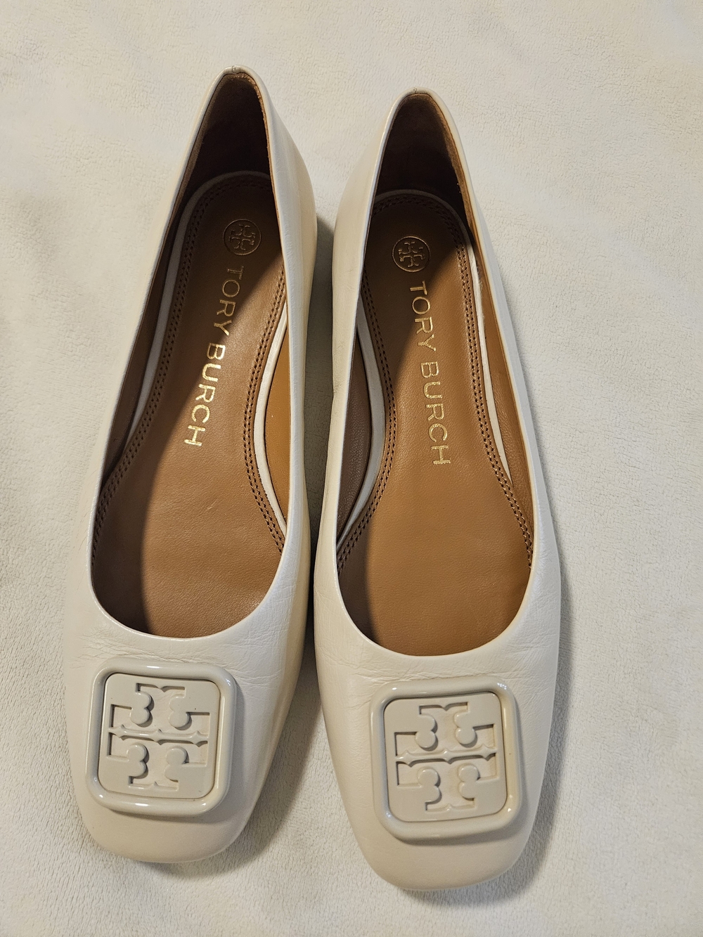 Tory Burch Women's White Leather Ballet Flats